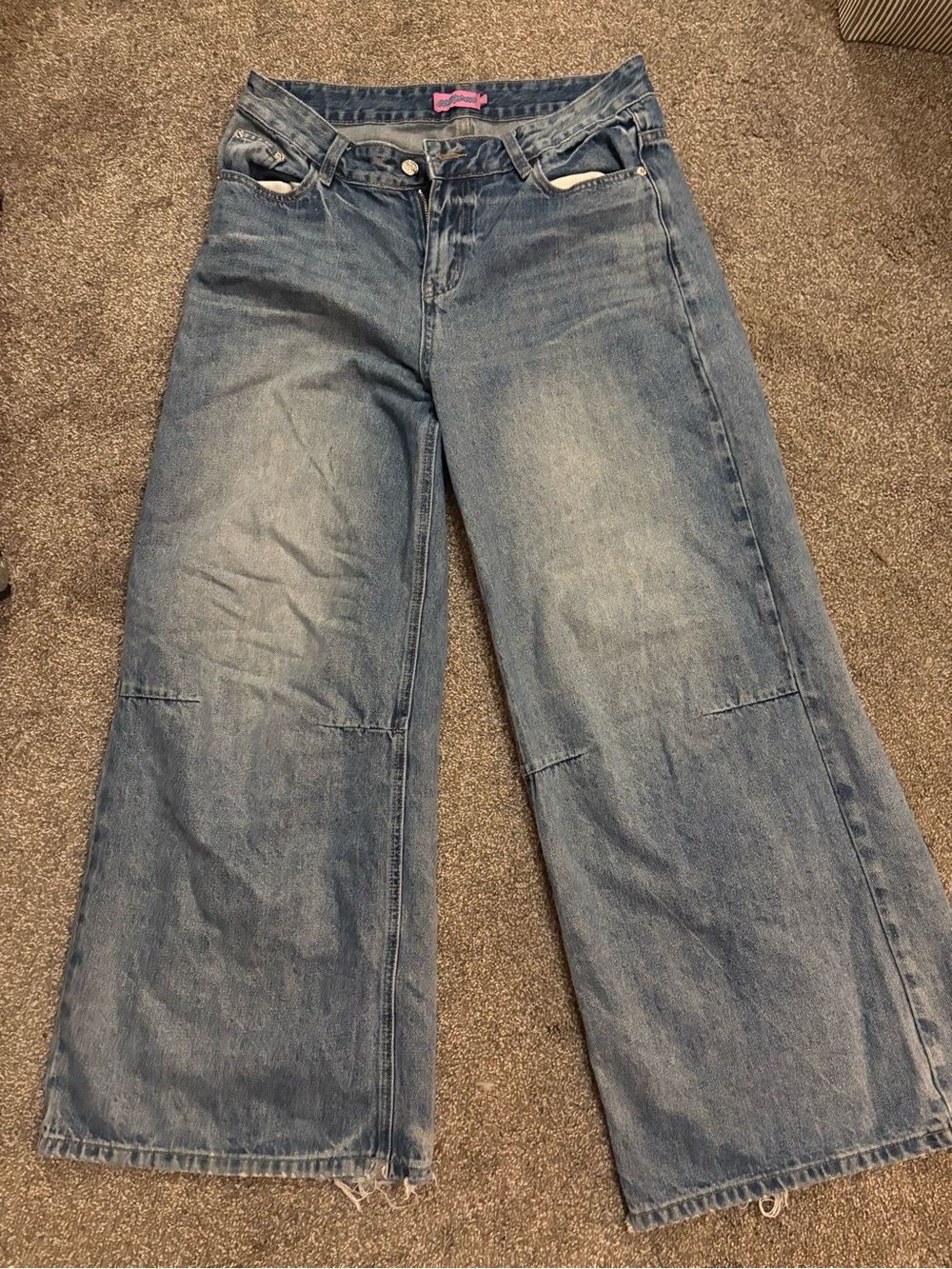 Edikted Light Blue Wide-Leg Denim Jeans
